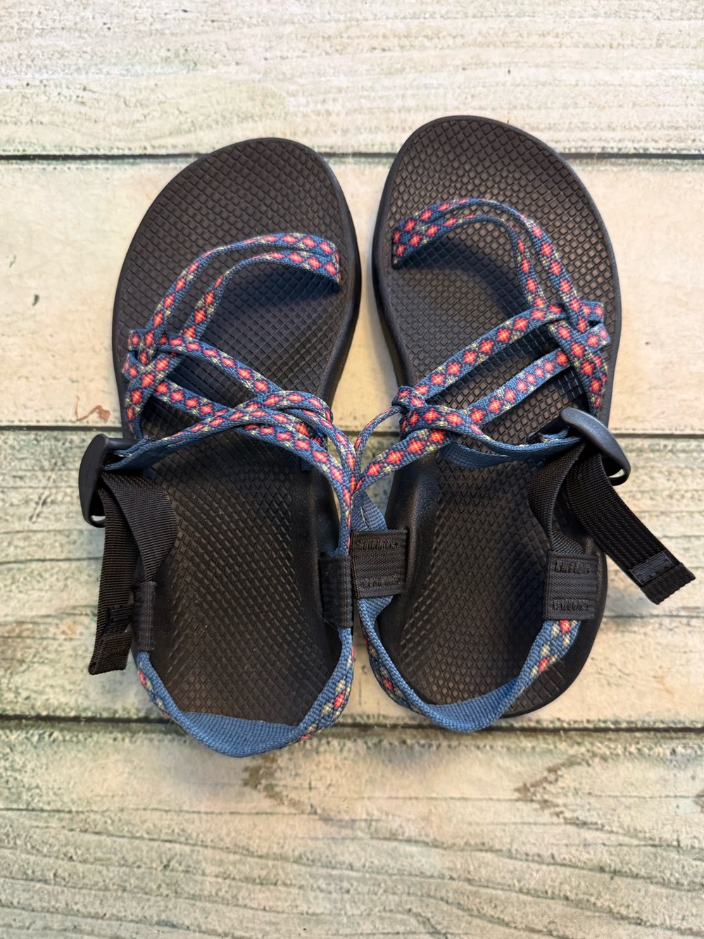 Chaco ZX1 Classic sandals blue double strap. 8